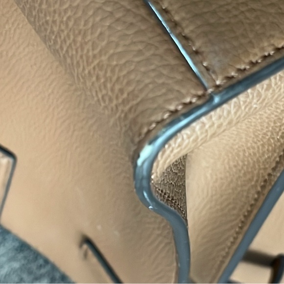 Tory Burch Tan Leather Tote with Red Accent - Picture 10 of 10